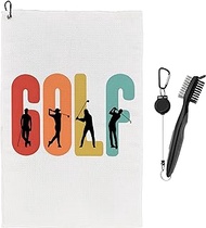 Ecezatik Golf Towels for Golf Bags Women Men with Clip - Golf Accessories for Women Men, Golf Gifts for Women Men, Gifts for Golfers, Golf Towel and Brush Set