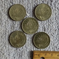 Untuk Koleksi : Koin Singapura 50 Cent tahun 1972,1976,1977 dan 1979, vintage. Ori. HARGA UNTUK SEMU