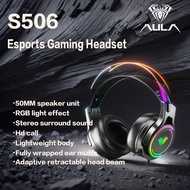AULA S506 Gaming Headset Esports 7.1 Surround Sound Heavy Bass Noise Cancellation Wired Computer Hea