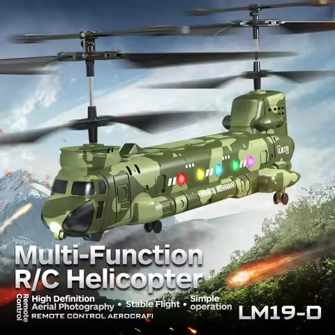 RC Helicopter LM19-D LED Lights 480P Camera Hd Aerial Photography 2.4g Remote Control Aircraft Model