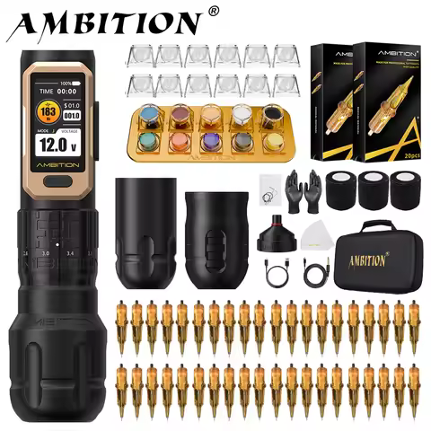Ambition Soldier Pro 520 Kit Torque 520g.cm Wireless Tattoo Machine Tattoo Pen Adjustable Stroke2.2-