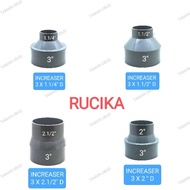 RUCIKA INCREASER 3 X 2.1/2 PLOK SOCK 3 X 2 D VLOK SOCK 3 X 1.1/2" D 3 X 1.1/4" D PIPE CONNECTION