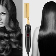 ♠ 2 in 1 Hair Straightener Curler Wet Dry Electric Hot Heating Comb Hair Flat Iron Straightening Styling Tool Home Appliances