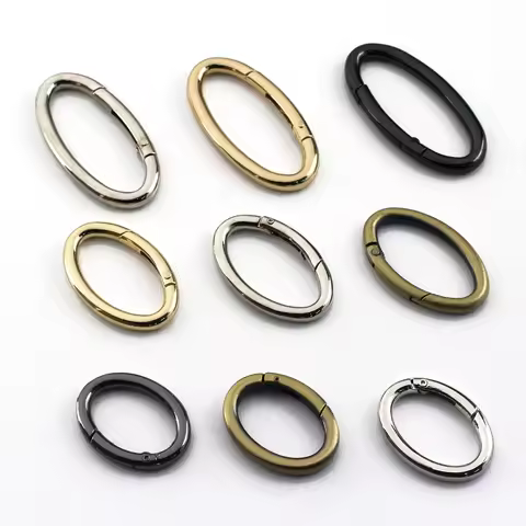 1Piece Metal Oval O Ring Buckle Snap Hook Spring Gate Trigger Clasps Clips for Bag Strap Parts Keych