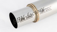 ท่อไอเสีย หม้อพักปลาย ฝาคว่ำ ยิงทราย 4-1/2"x8" ปลายโล่งตรง 3-1/2" [โลโก้ดำ BBK Factory]