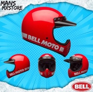HELM BELL MOTO-3 CLASSIC RED FULL FACE HELMET ORIGINAL RETRO