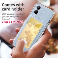 Vivo Y17s 2023 All Transparent Simple Phone Case For Vivo Y17s VivoY17S sY17 Y 17 17Y Y17 S 4G 5G 2023 Casing Card Slot Shockproof Bumper Soft TPU Flexible Silicone Back Cover