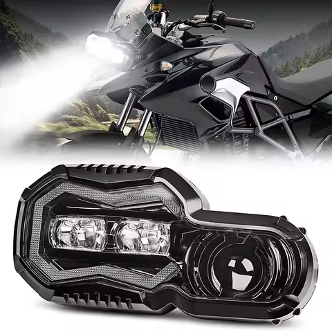 Upgraded F800 Led Headlight High Power LED Motorcycle Headlight 65W Hi/Lo Beam Halo for BMW F650GS F