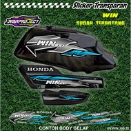 HONDA WIN 100 COOL PREMIUM TRANSPARENT STICKERS RACINGHONDA 22 ALREADY CUT