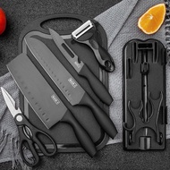 7 PCS Kitchen Knife Set With Holde Kitchen Knives Pisau Dapur Scissors Pisau Daging Chopper Utensils Pisau Viral Set Dapur Pisau Gunting set/pisau dapur set tajam
