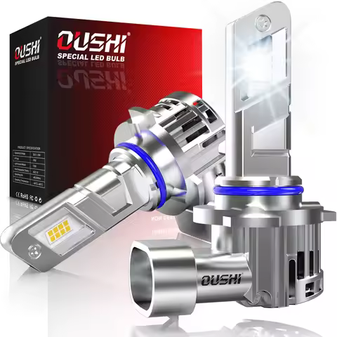 OUSHI HIR2 LED Headlight Bulbs, Upgraded 600% 6500K Xenon White 1:1 Mini Size HIR2 LED Bulbs, 20000L