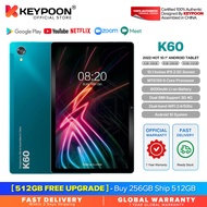 【2022 TOP3】 KEYPOON K60 Tablet PC 10.1 Inches Android 10 8800mAh Dual SIM 5G WiFi Online Classroom Meeting for Students 6GB 8GB 10GB RAM 128GB 256GB 512GB ROM