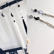 New Chinese Earrings Black White 888 JK1U