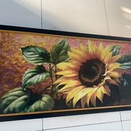 MATAHARI Wall Decoration plus Frame size: 50cm x 100cm Sunflower print painting