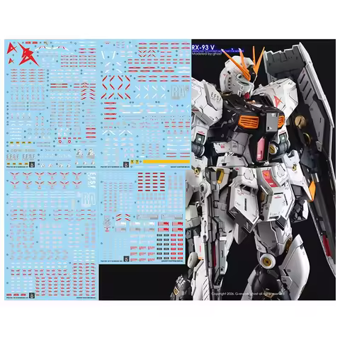 YAN High Precision Fluorescent Water Slide Decals For PG PGU 1/60 RX-93 ν Detail Upgrade DIY Model A
