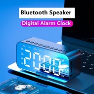 1pc LED Digital Alarm Clock with Bluetooth ,Speaker Mirror Bedroom Office Decor Table Screen Temperature FM Radio
