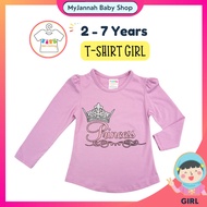 2-7Y CROWN Baju T-Shirt Budak Perempuan Kids Girl T-Shirt H&R Top Cotton