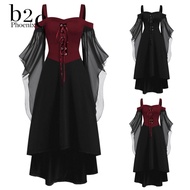 เดรสชุดสายเดี่ยววิคตอเรียนสไตล์โกธิค B2C นกฟีนิกซ์เดรสเครื่องแต่งกายวันฮาโลวีนแม่มดโกธิคเซ็กซี่คอเสื