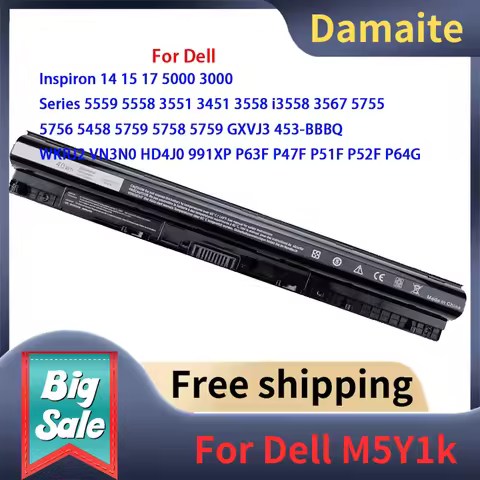 Damaite M5Y1K 40WH 14.8V Laptop Battery for Dell Inspiron 14 15 17 5000 3000 Series 5559 5558 3551 3