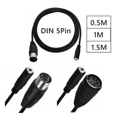 5Pin DIN To 3.5mm Cable 5 Pin DIN Female To 3.5MM Female SmartPhone AUX Headphone Stereo Jack Adapte