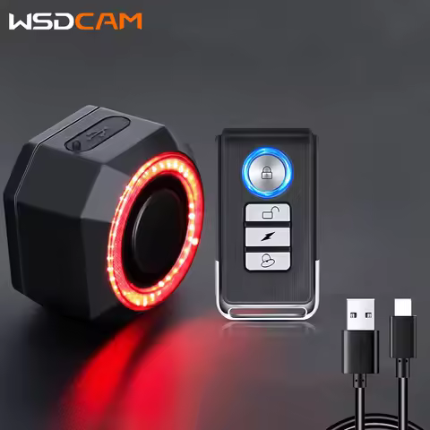 Smart Bike Light Alarm Brake-Sensing Taillight Remote Control Motorcycle Alarm Security Protection 1