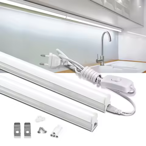 2PCS /1PCS a Set T5 Tube Full Kit LED Lamp With 1.2m 3.9FT EU US Power Plug Cable Wire Switch 2835 L