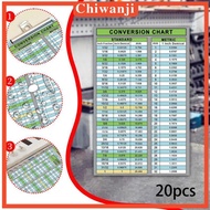 [Chiwanji] 20Pcs Conversion Chart Stickers Inches to Mm Quick Reference Guide Decals for