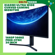 Gaming Monitor Xiaomi 34 Inch Curved Ultrawide 1440P 144Hz