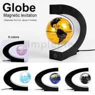 Magnetic Levitation Floating Globe World Map 3.0 Inch/8.5mm LED Light C-Shape Base Ideal for Office 