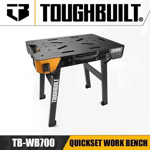 TOUGHBUILT TB-WB700 QuickSet Work Bench Quick Folding Miter Saw Table Multifunctional Portable Maint