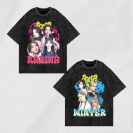 KATUN AESPA OVERSIZE T-SHIRT - WASHED BLACK - AESPA T-SHIRT - AESPA TSHIRT - COTTON T-SHIRT