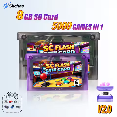 New 5000 in 1 SCFW V2.0 Mini SC Flash Card with 8G TF Card & Adapter for GBA GBC GB NES NDS Game Car