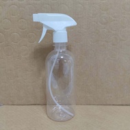 [1 ใบ] ขวดฟ๊อกกี้ ขวดฟ็อกกี้ ขวดฟอกกี้ ขวดสเปร์ย 500 ml ขวดกลม ใส ใส่แอลกอฮอล์ ใส่น้ำยาเคมี ขวดเพ็ท (PET) + หัวฉีดฟ๊อกกี้   Round Foggy Spray Bottle