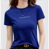 Ladies Blouse Cotton Spandex Beverly Hills Jeans print plain t-shirt stretchable Korean Style Design
