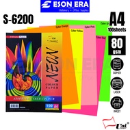 Uni Colour Paper S-6200 5 Neon Colours A4 80gsm 100sheets A4 Paper A4 Paper 80gsm