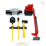 GILDAI 6pcs Garage Tools Set, Simulated Plastic Hi-Lift Jack Winch Kits,  1/10 Scale Mini RC Crawler