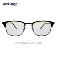 ♞,♘,♙Kinetix P-Aile Anti-Radiation Shiny Black Gunmetal Frame Eyeglasses For Men or Women 52-40-19-