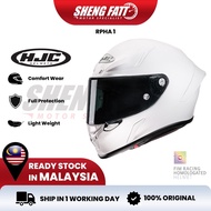 HJC RPHA 1 Full Face Helmet Motor Visor Topi Keledar Keselamatan Full Face Original Superbike SIRIM Matte Black White