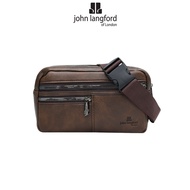 JOHN LANGFORD Men's Waist Bag / Synthetic Leather / Black Brown / JLY226P3P4