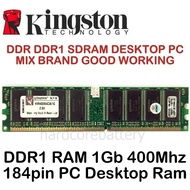 Kingston DDR1 DDR 1GB 400Mhz PC3200 DDR400 184pin Non-ECC 2.6V samsung elpida hynix Desktop PC DIMM 