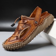 Leather Men's Fashion Outdoor Slippers plus Size 38-46