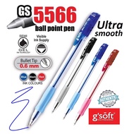 Gsoft 5566 Ball pen Semi Gel LV Ink Smooth 0.6mm Bullet Tip (Pen mata bola)