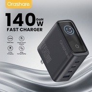 Orashare C140T 140W GaN 4‐Port Fast Charger USB-C & USB-A PD3.1/PPS Touch LED Super Fast Laptop