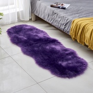 Irregular Long Soft White Faux Sheepskin Fur Area Rugs Kids Livingroom Bedroom Floor Mat Shaggy Silk