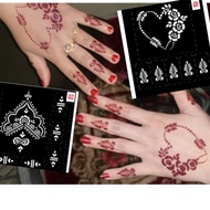 Sticker corak inai / Henna stencil, Inai celup, Inai lukis Merah/ Maroon/ Hitam