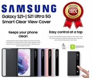 Case Samsung S21 Ultra S21Ultra Flip Clear View Cover Casing Hp Original