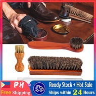 4Pcs Set Horse Hair Long Wood Handle Shine Shoe Cleaning Brush COD