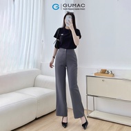 [12-13.9 |MUA 2 GIẢM 20K] Quần tây đen nữ ống suông lưng cao phối túi mổ thời trang GUMAC QE04001
