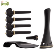 YUEJIPH violin tailpiece Set, Complete Set Ebony Material Violin Accessory Parts Set, Professional 4
