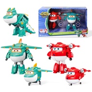 Super Wings 5-in-1 Jett & Tino Transformable Playset, 2-in-1 Airplane Rescue Bots Toy for Kids 3-6, 
